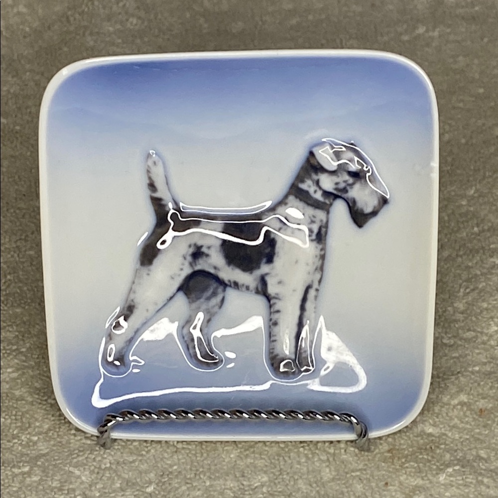 Royal Copenhagen Square Dog Breed Porcelain Plate – Vintage – 4.5" x 4.5"